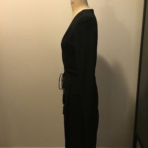 DVF Diane von Furstenberg wrap dress black tassels